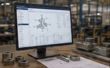 Engineer reviewing BOM and routing visibility in the OMS interface